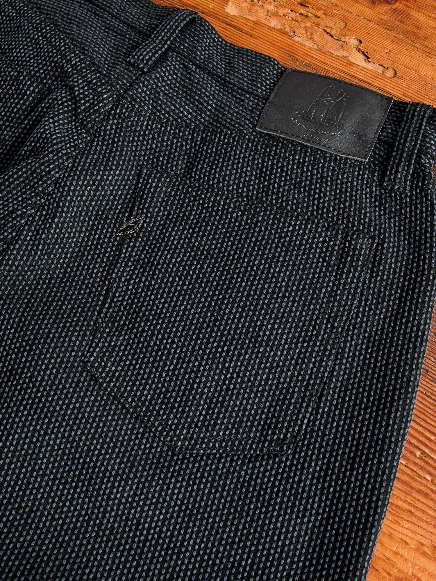 1170-2-BK Grey Black Sashiko Denim - Relaxed Tapered Fit