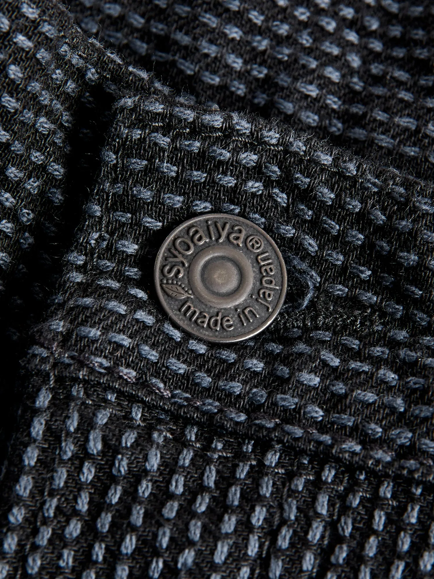 1170-2-BK Grey Black Sashiko Denim - Relaxed Tapered Fit