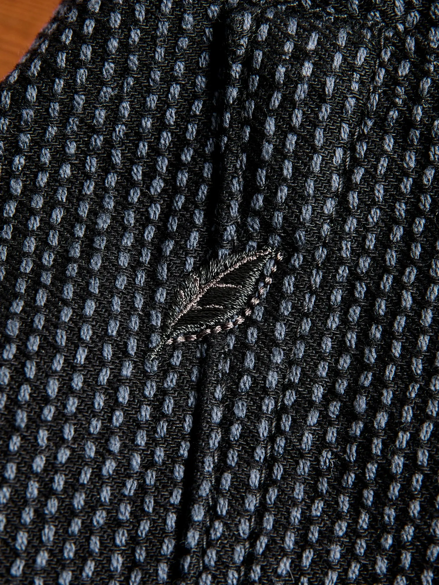 1170-2-BK Grey Black Sashiko Denim - Relaxed Tapered Fit
