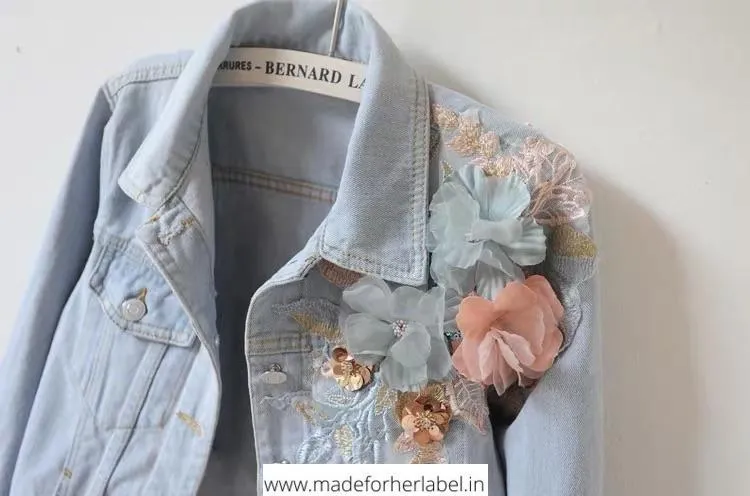 3D Embroidered Denim Jacket
