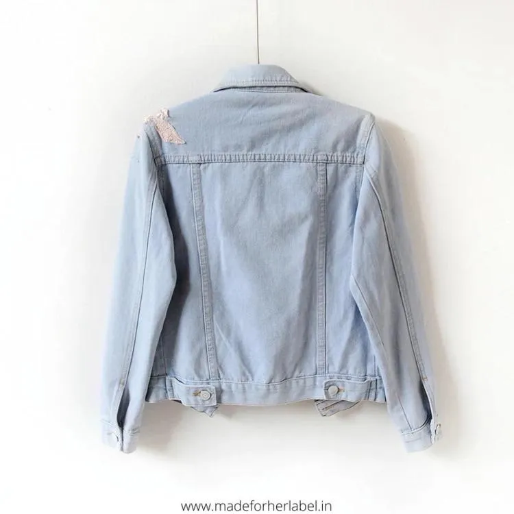 3D Embroidered Denim Jacket