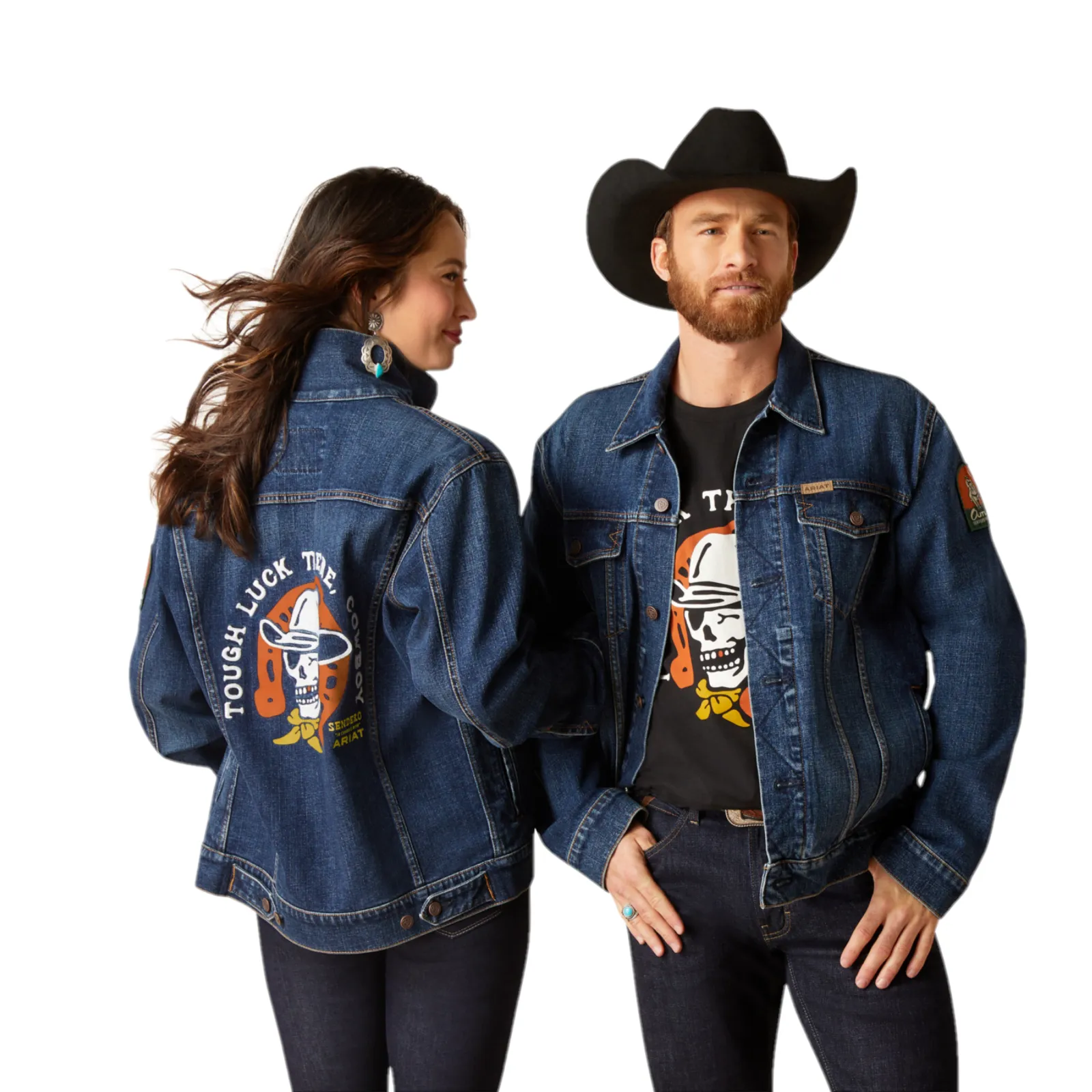Ariat Men's Sendero Skull Graphic Denim Trucker Jacket 10047759