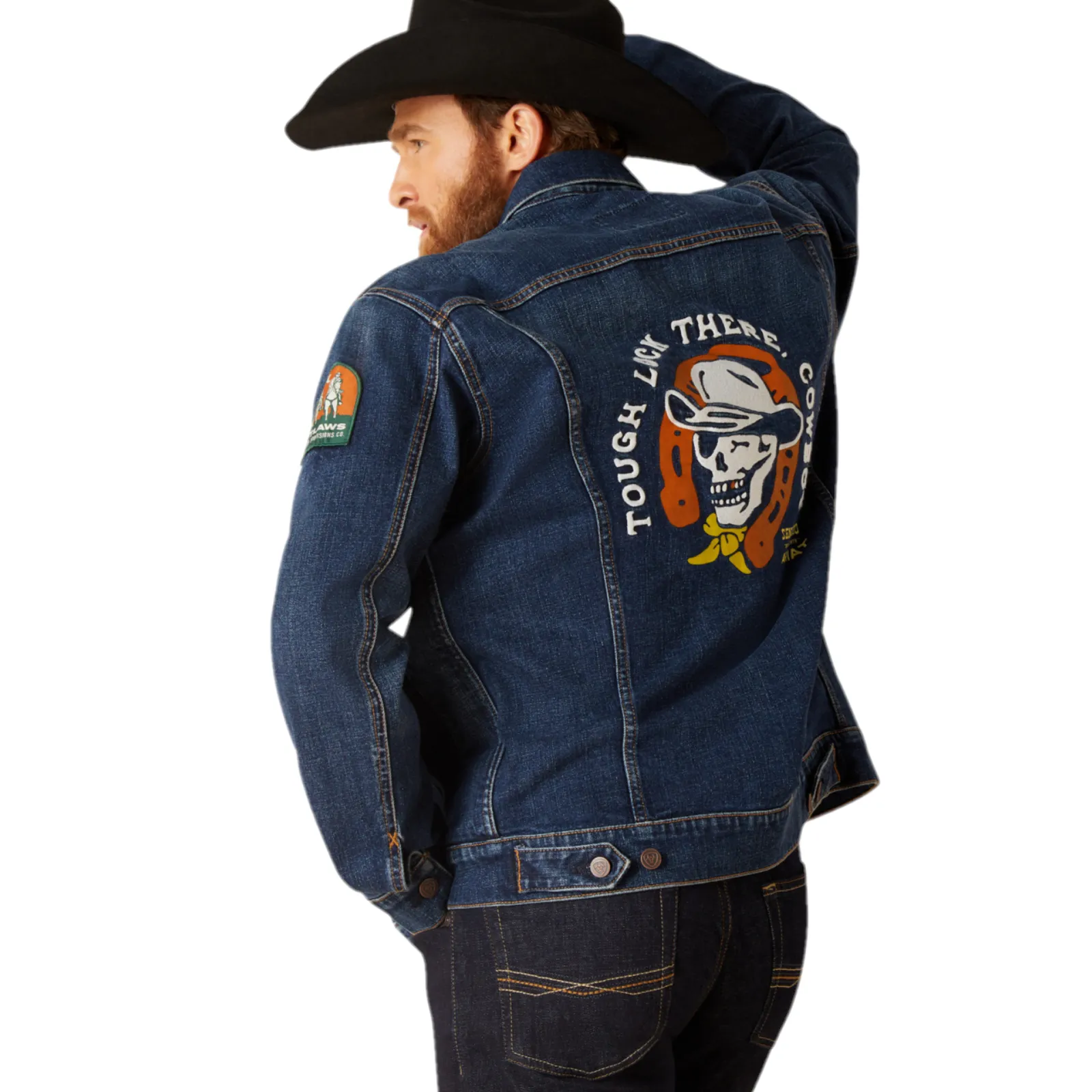 Ariat Men's Sendero Skull Graphic Denim Trucker Jacket 10047759
