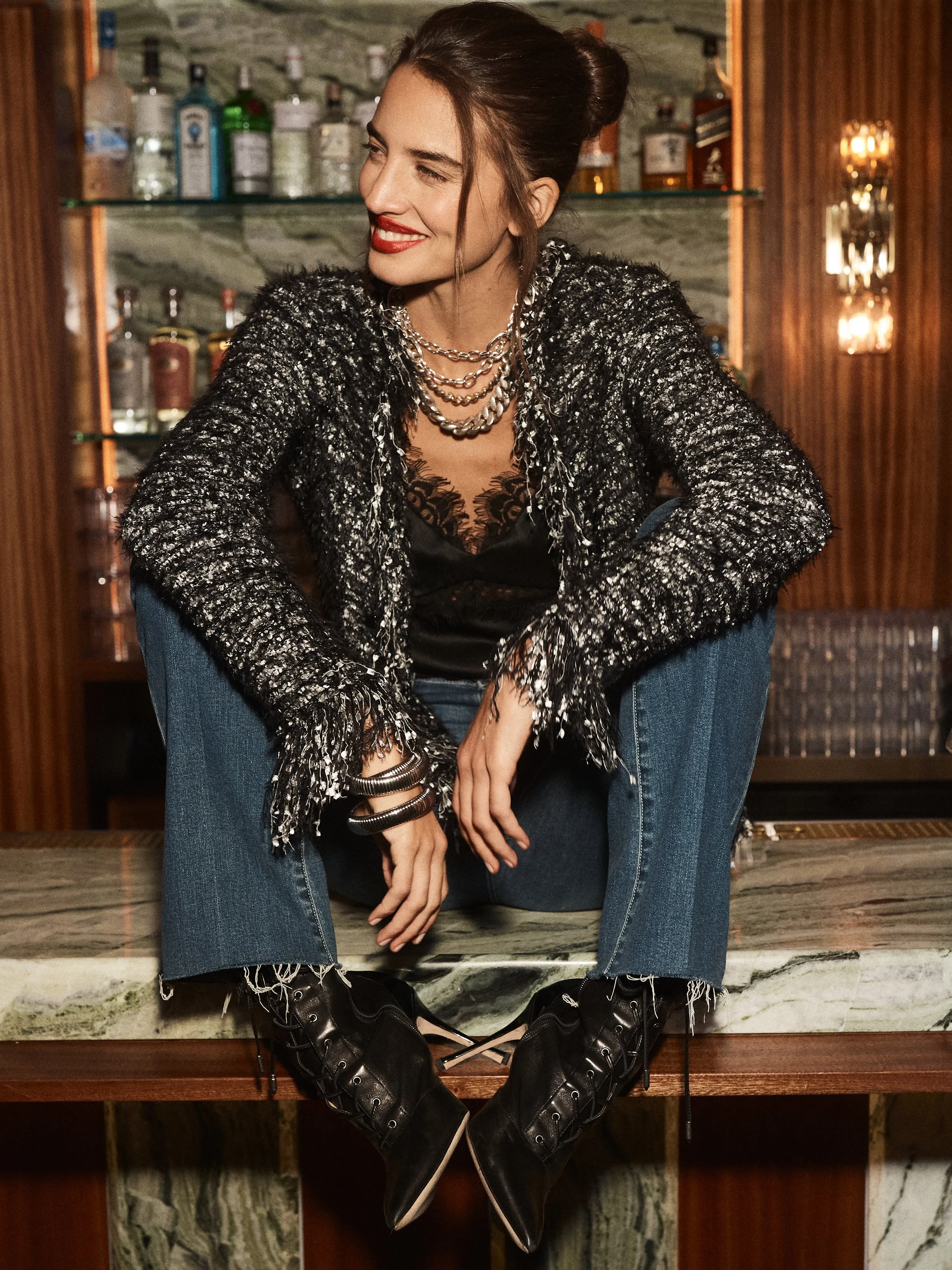 Azure Fringe Cardigan Blazer