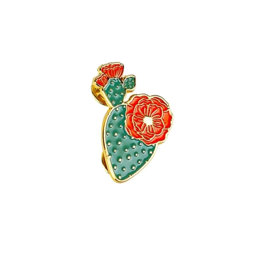 Blooming Cactus Lapel Pin