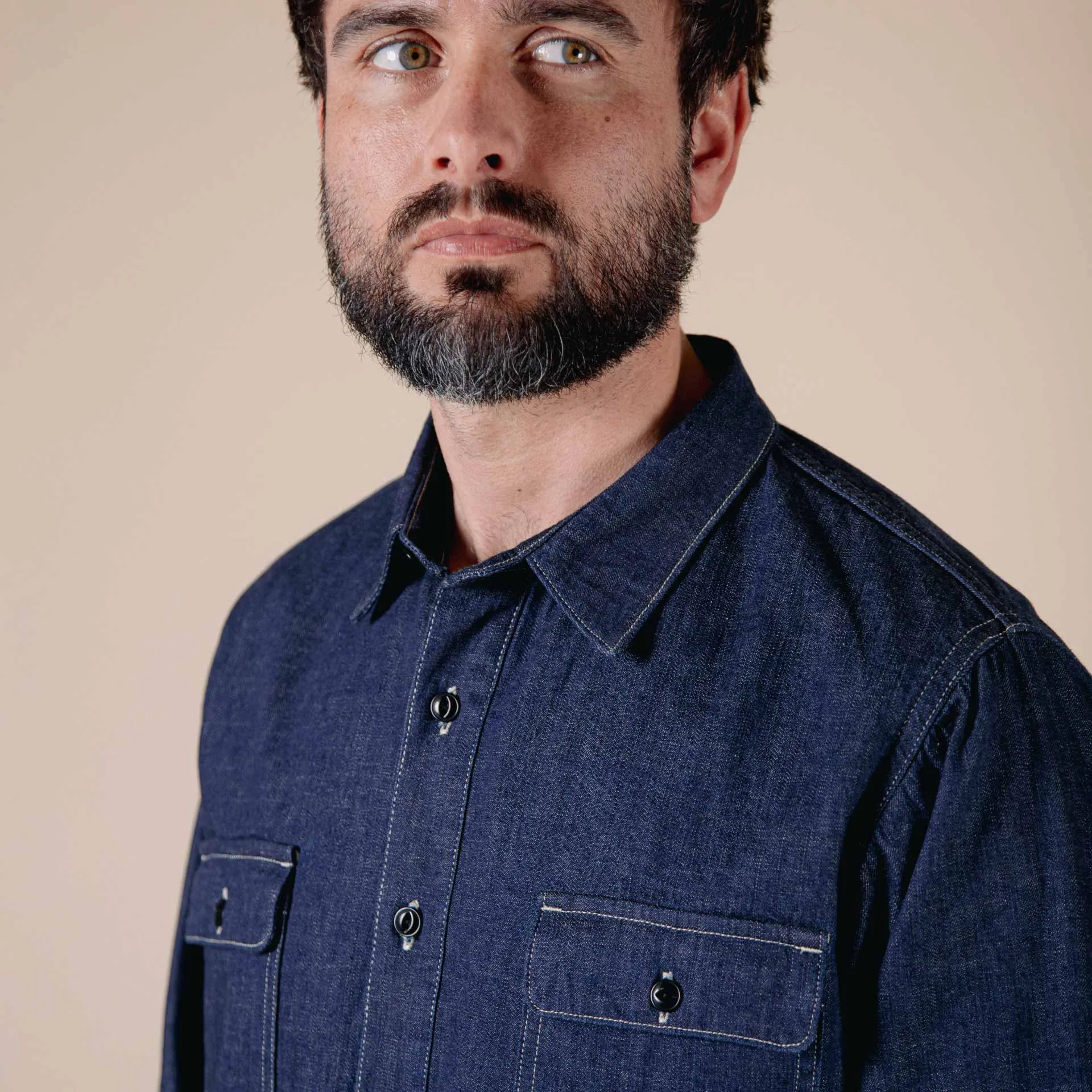 BWS-01 WORK SHIRT 8 oz. tinted denim