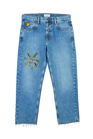 Cut-Out Flower Jeans