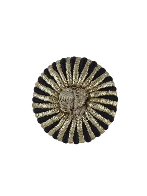 Decorative Metallic Gold & Black Fancy Cord Button