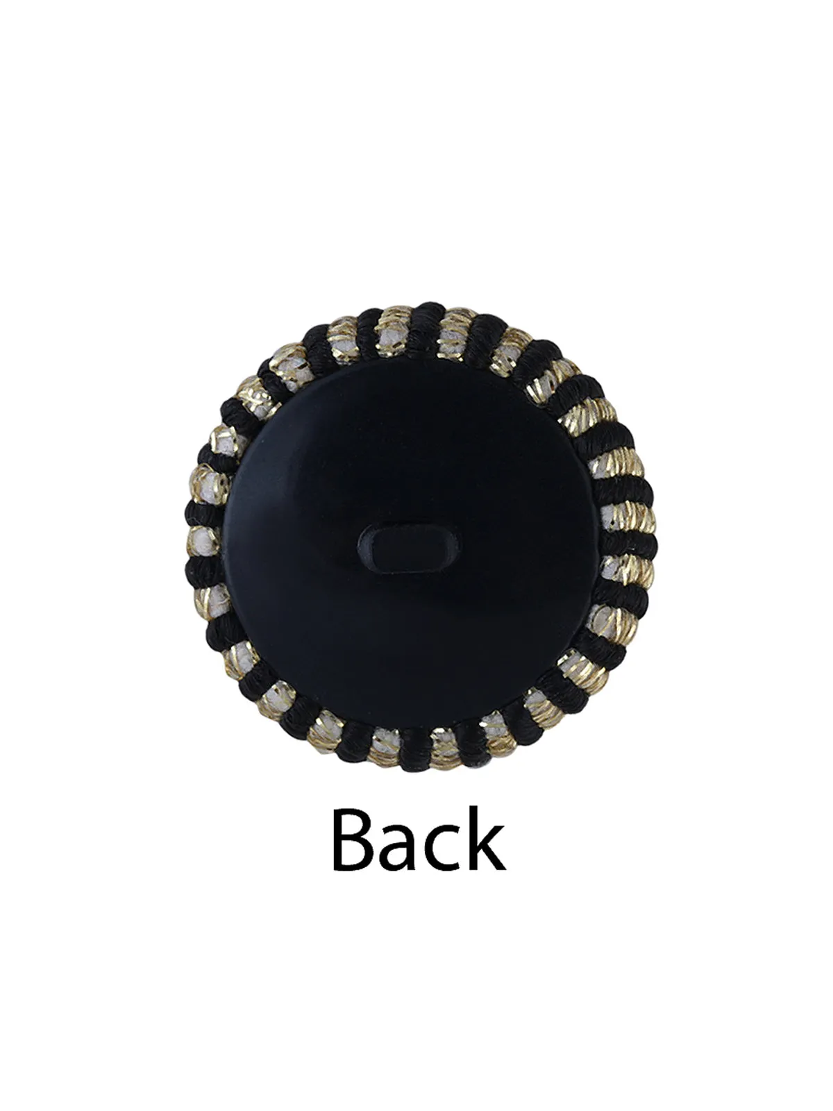 Decorative Metallic Gold & Black Fancy Cord Button