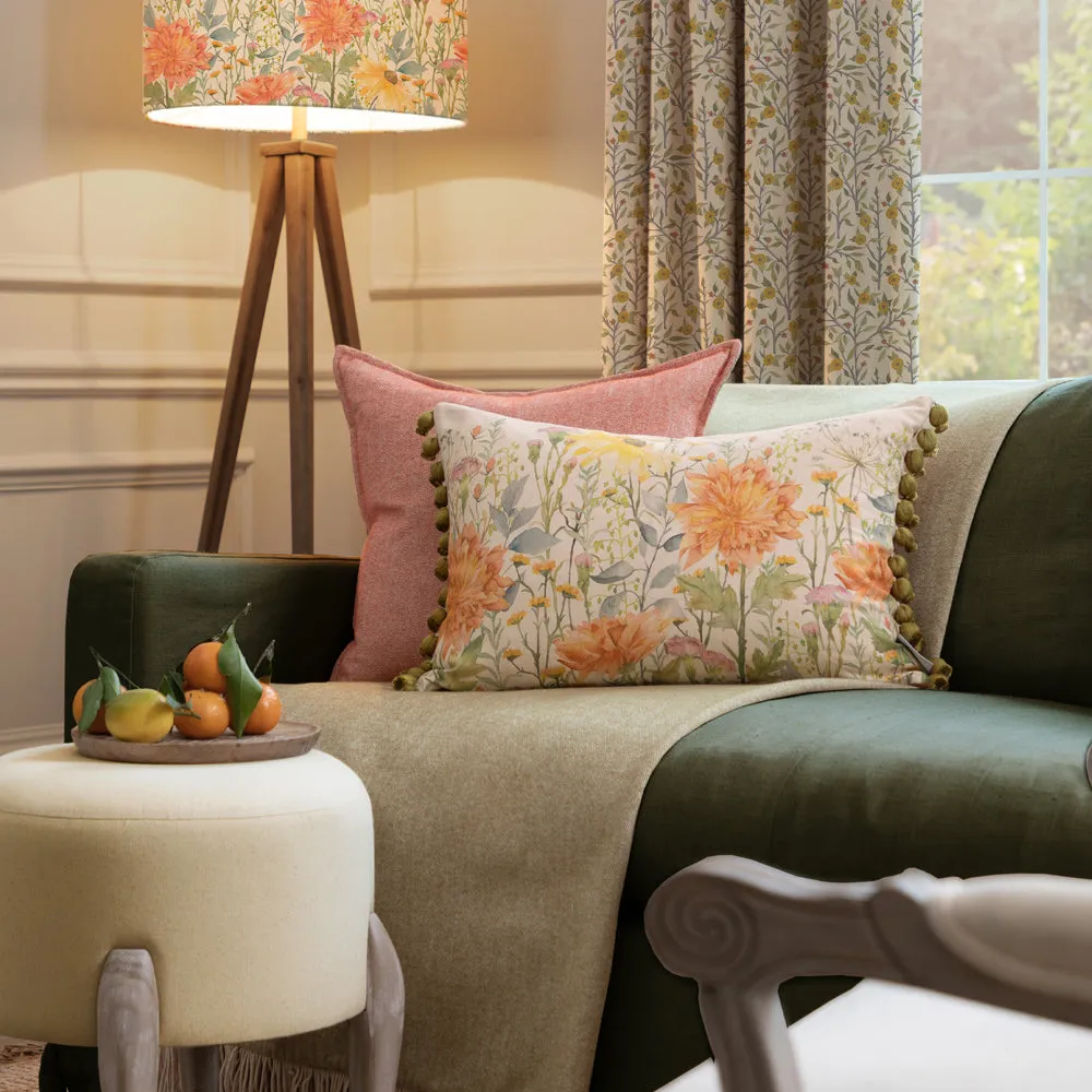 Delamere Printed Pom Pom Cushion Linen