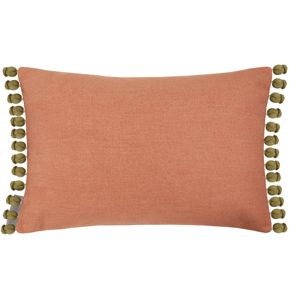 Delamere Printed Pom Pom Cushion Linen