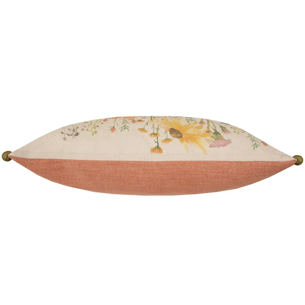 Delamere Printed Pom Pom Cushion Linen