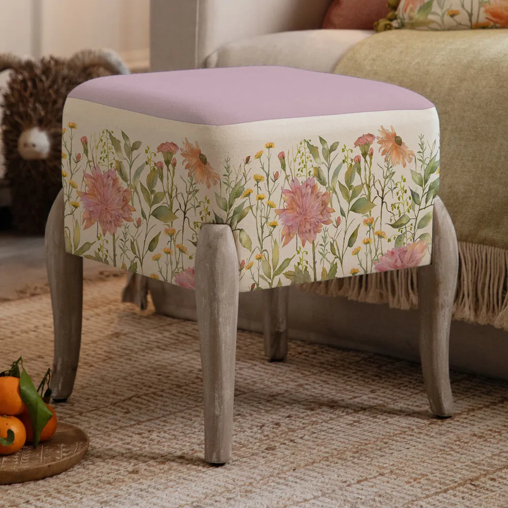 Delamere Printed Ralf Footstool Blossom