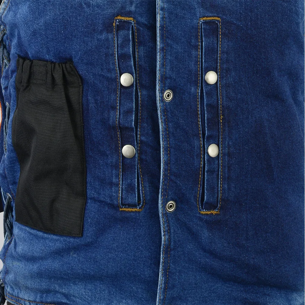 DM    Men's Single Back Panel Concealed Carry Denim Vest