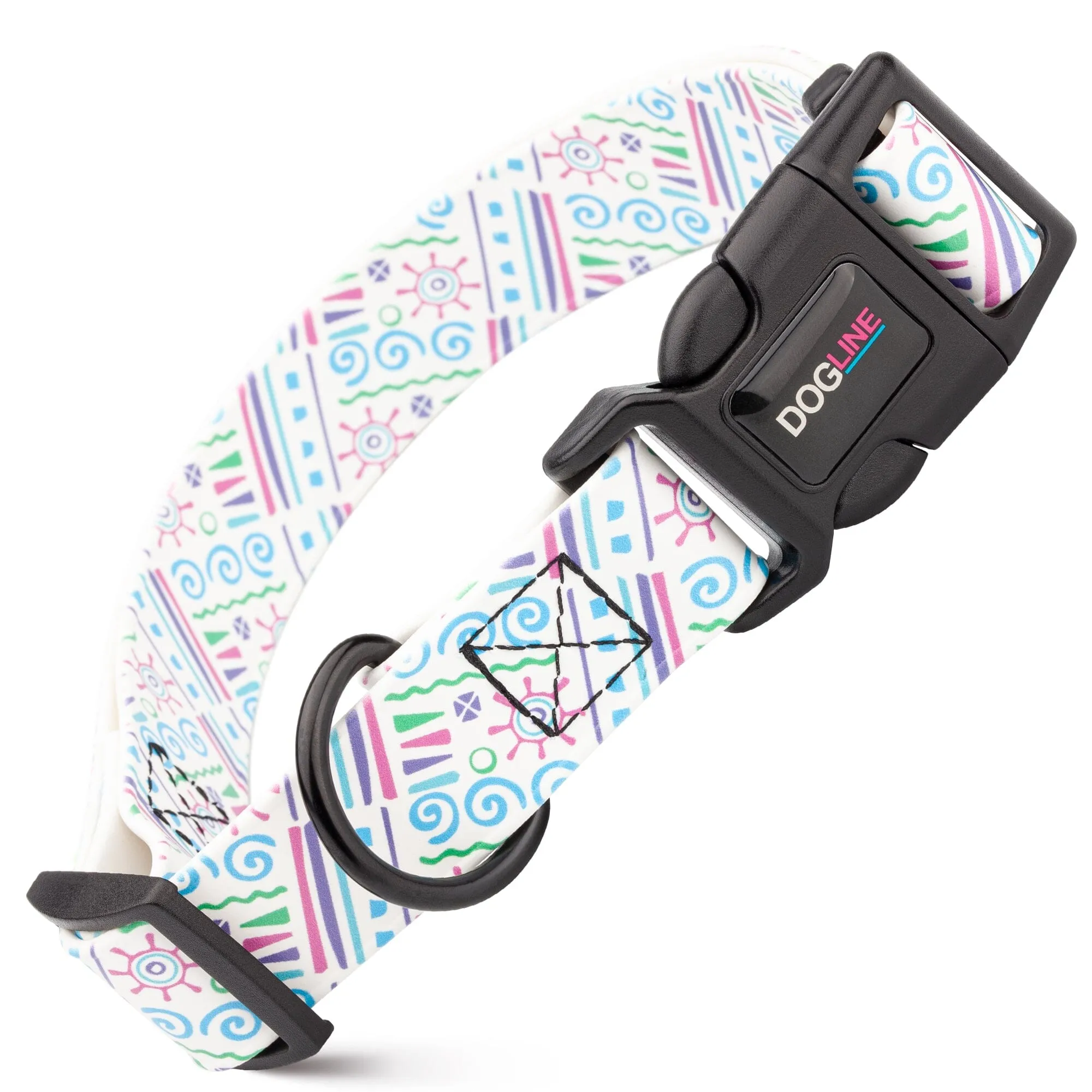 Dogline Biothane Full Color Design Printed Dog Collar with Quick Release Buckle