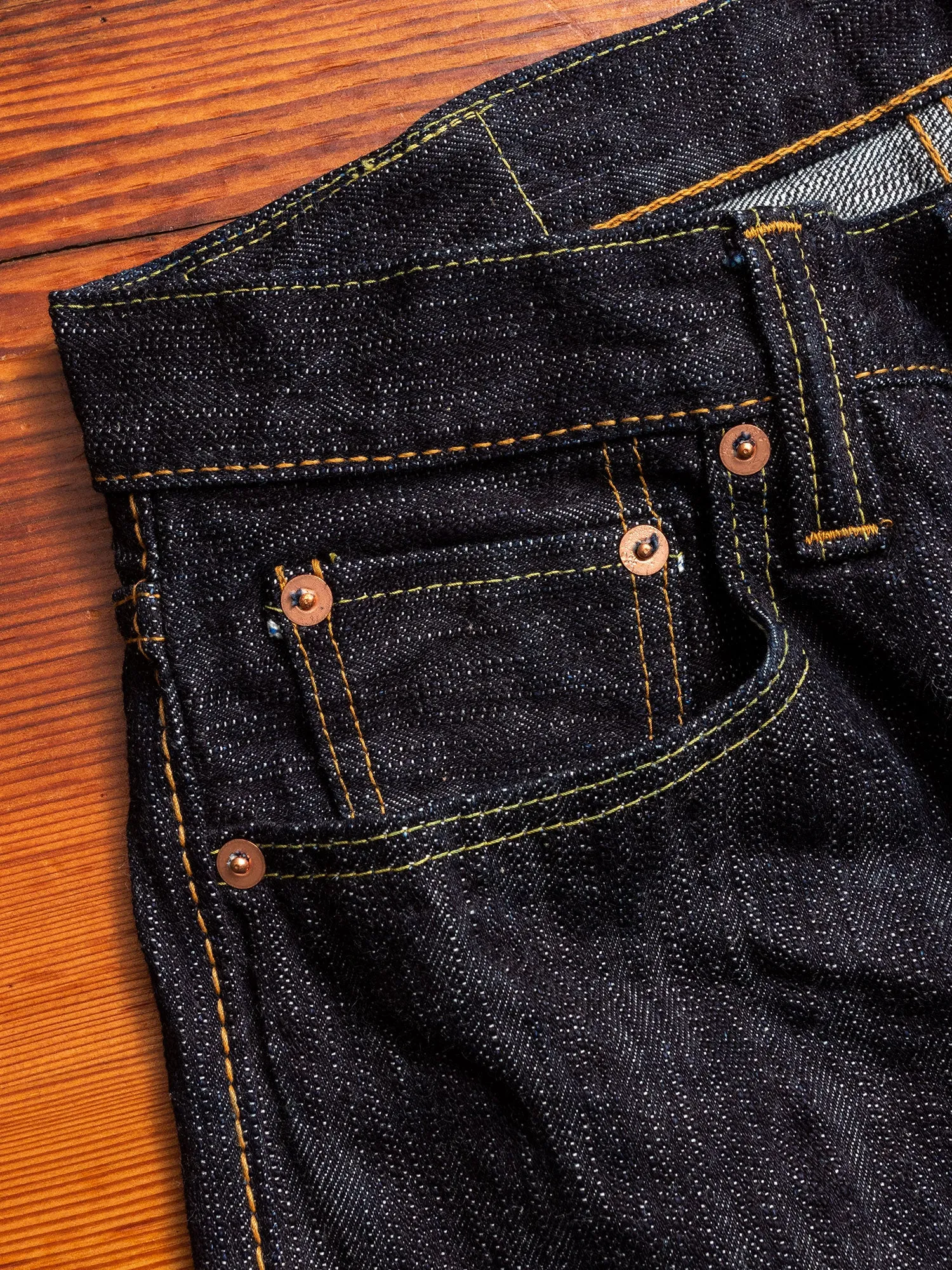 EX-019 "Extra Slub" 17.5oz Rinsed Selvedge Denim - Relaxed Tapered Fit