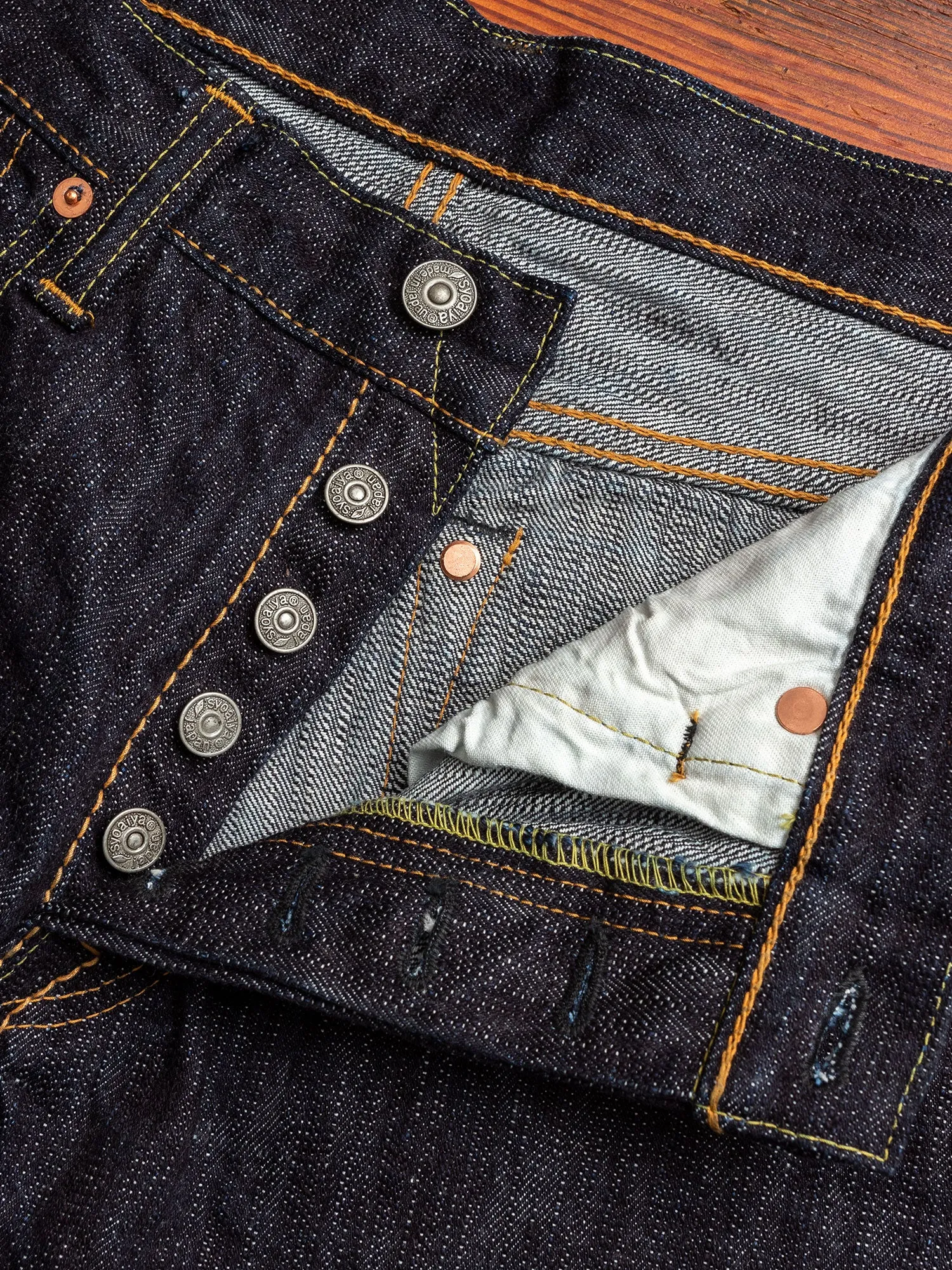 EX-019 "Extra Slub" 17.5oz Rinsed Selvedge Denim - Relaxed Tapered Fit
