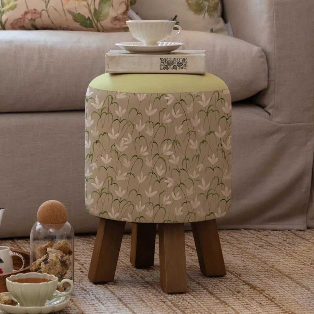 Fresia Monty Round Footstool Stone