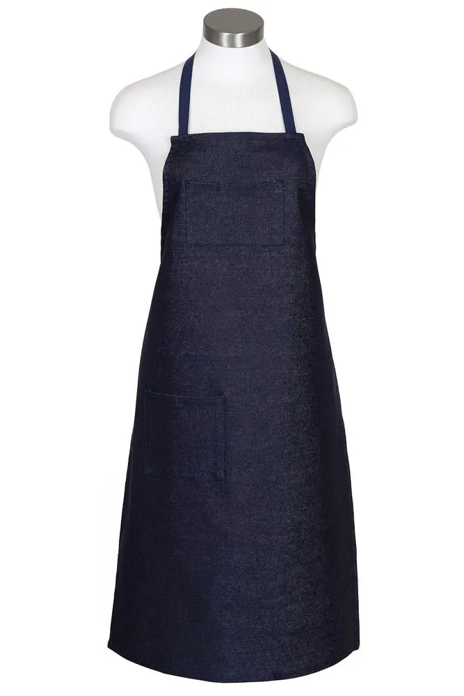 Indigo Denim Bib Apron (2 Pockets)