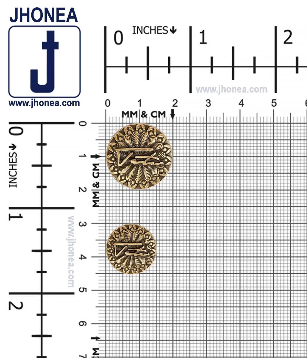 Indo-Western Style Antique Gold Metal Buttons for Jackets