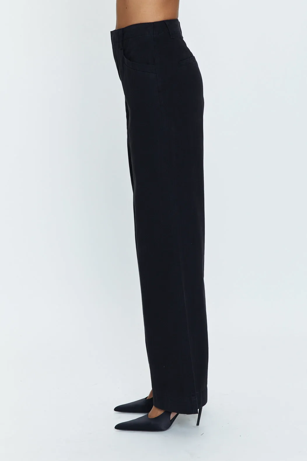 Jasmine High Rise Wide Leg Trouser - Black