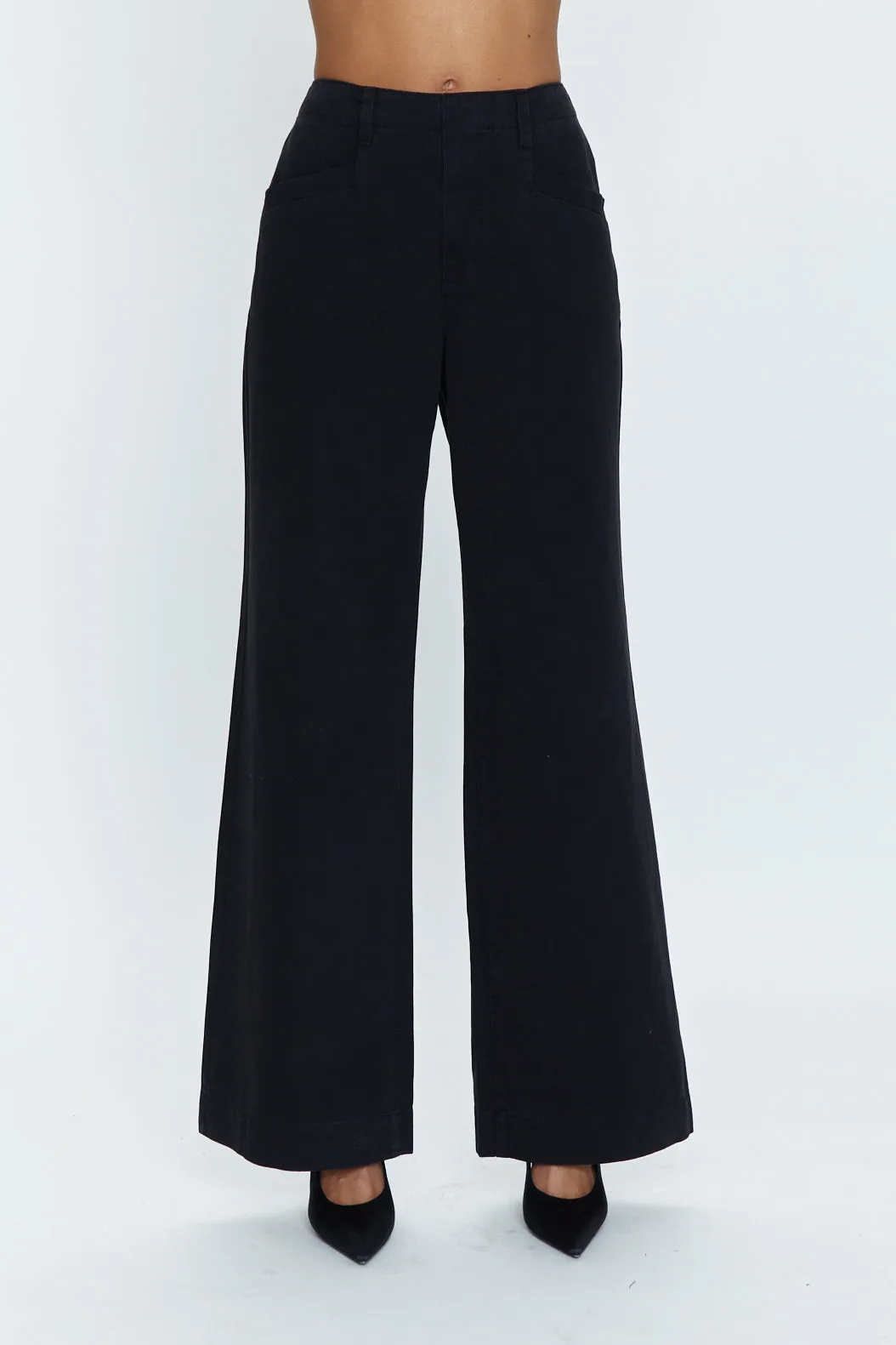 Jasmine High Rise Wide Leg Trouser - Black