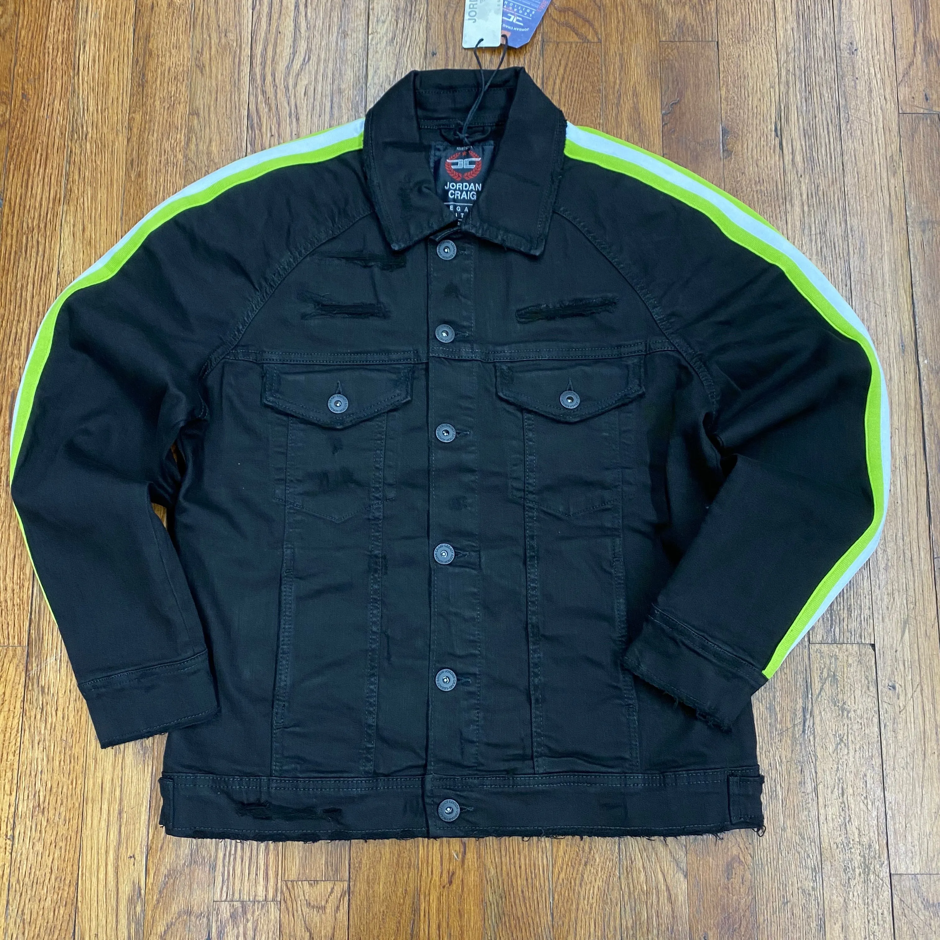 Jordan Craig LEGACY EDITION GRAND PRIX STRIPED DENIM JACKET Men’s - BLACK VOLT