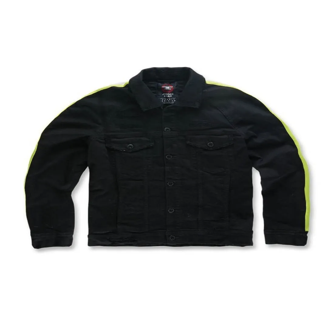 Jordan Craig LEGACY EDITION GRAND PRIX STRIPED DENIM JACKET Men’s - BLACK VOLT