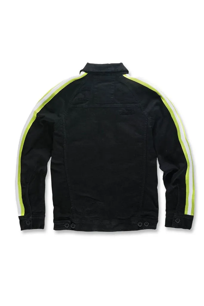 Jordan Craig LEGACY EDITION GRAND PRIX STRIPED DENIM JACKET Men’s - BLACK VOLT