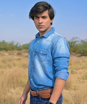 Light Blue White-Washed Denim Shirt Men | El Denim Vol. 1: Highway | Weave Wardrobe