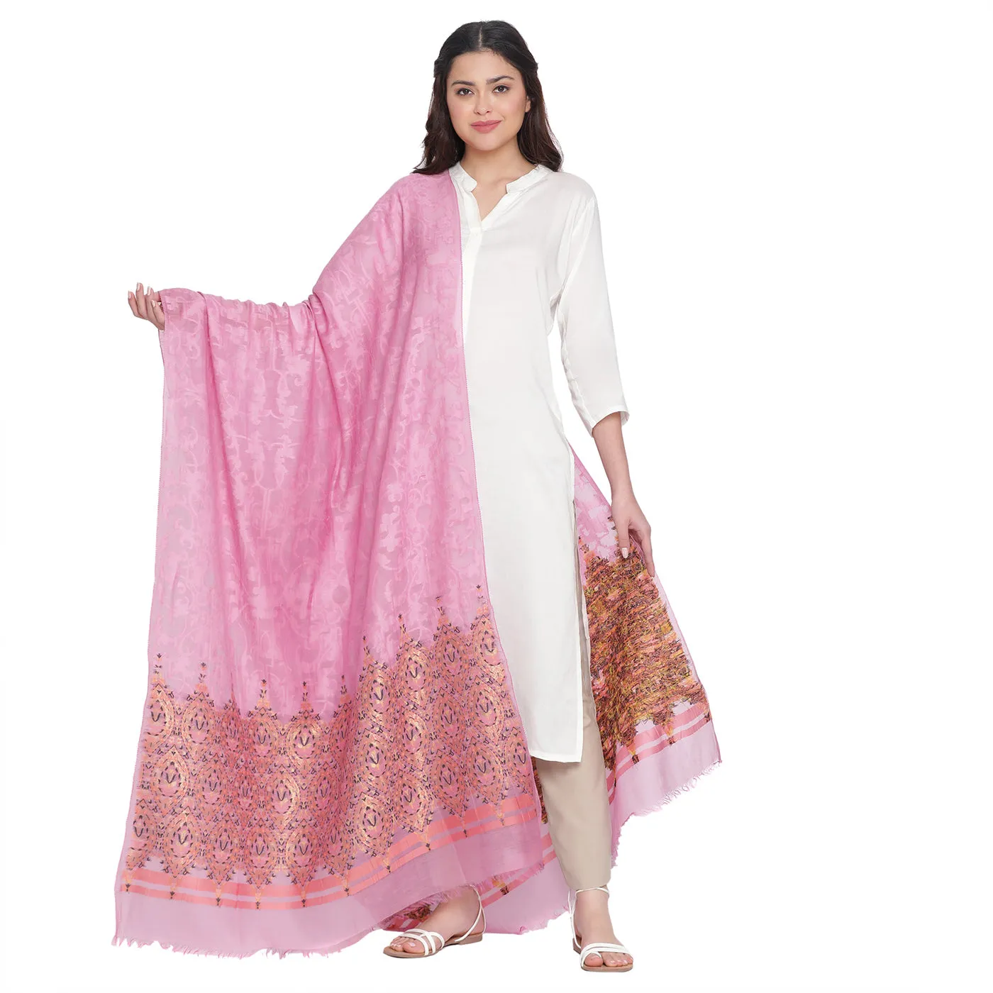 Mauve Jacquard Bamberg/Tencel Dupatta