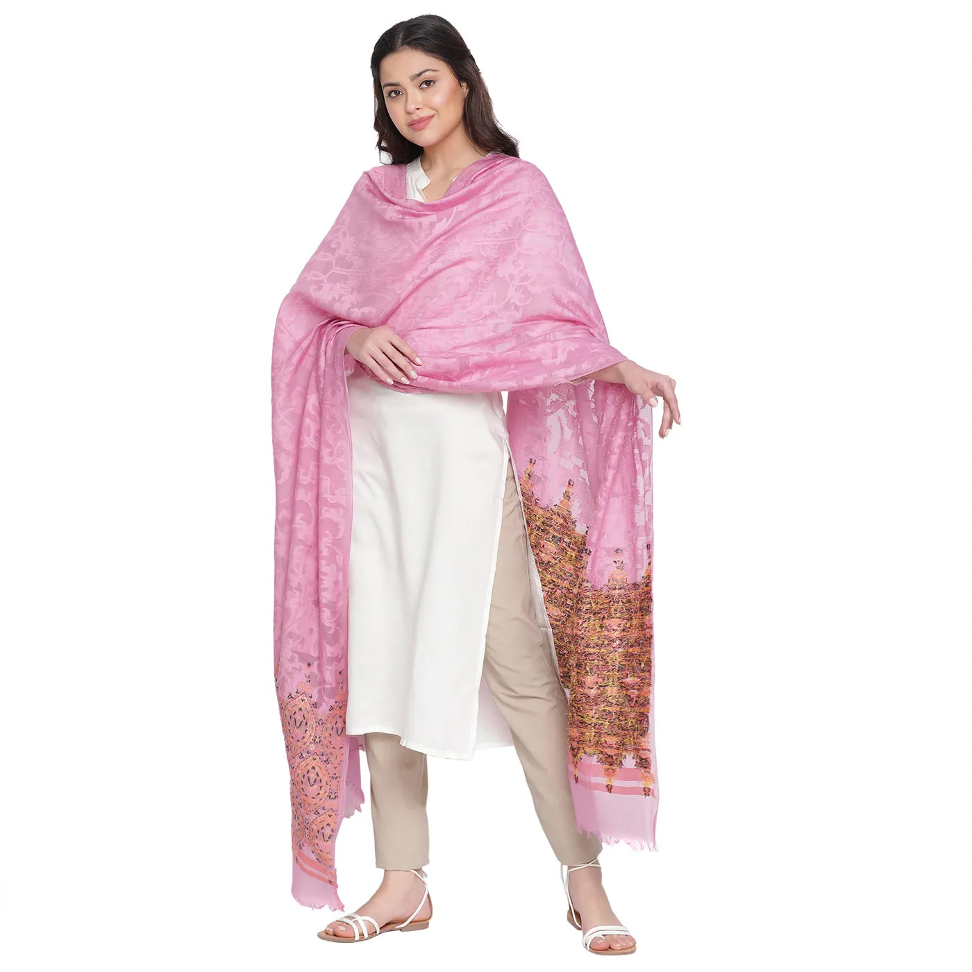 Mauve Jacquard Bamberg/Tencel Dupatta