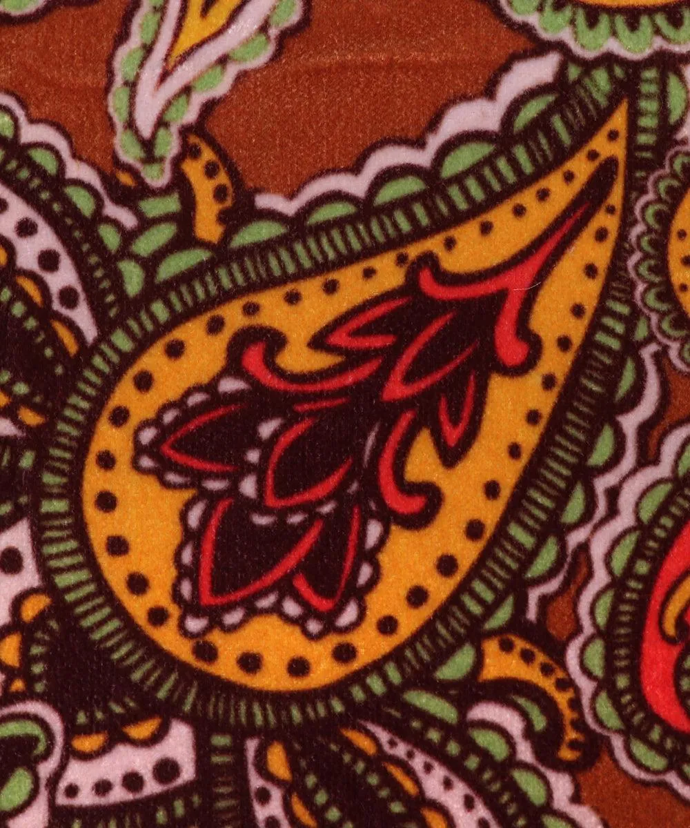Multi Colour Paisley Print Digital Velvet Fabric