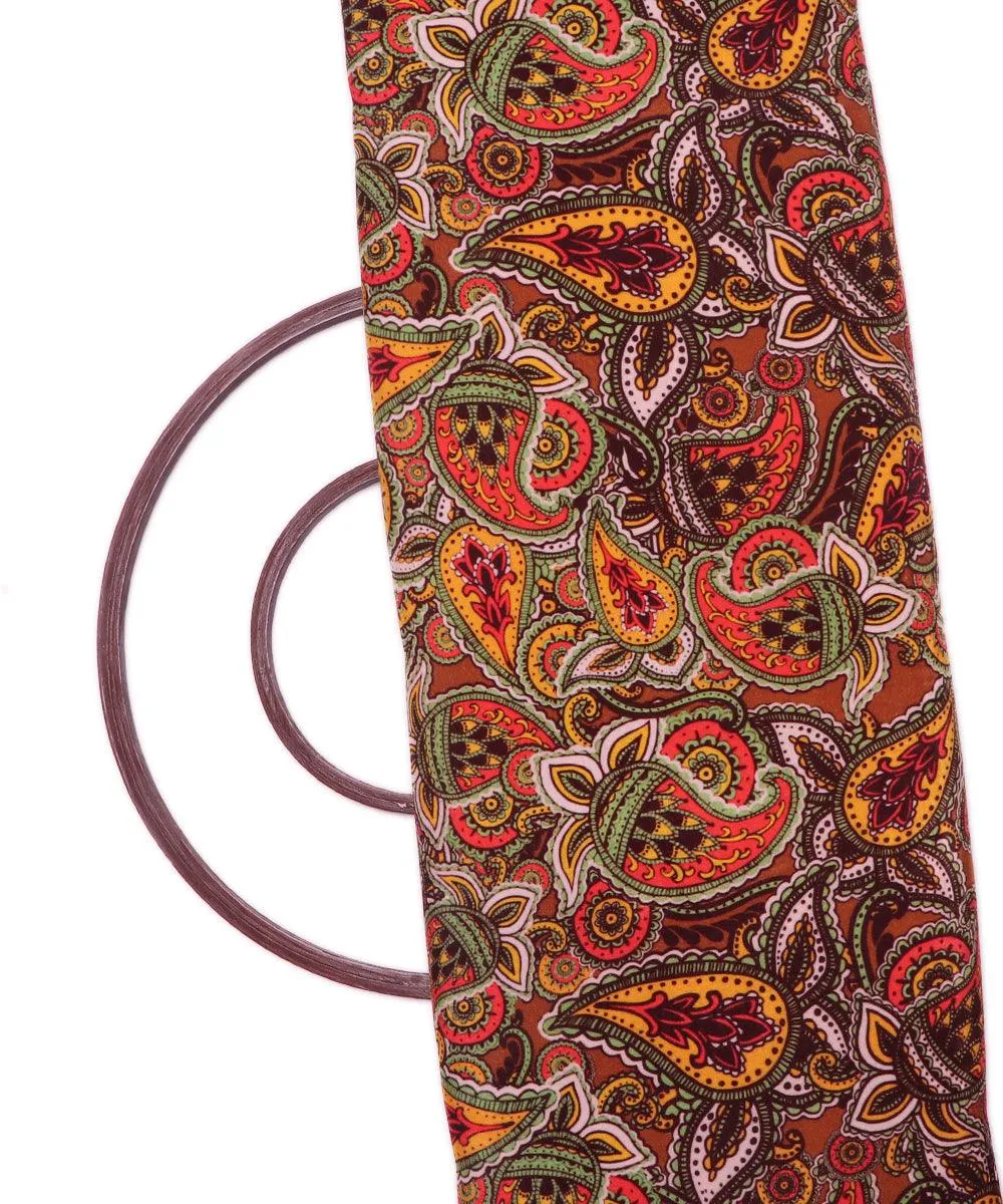 Multi Colour Paisley Print Digital Velvet Fabric