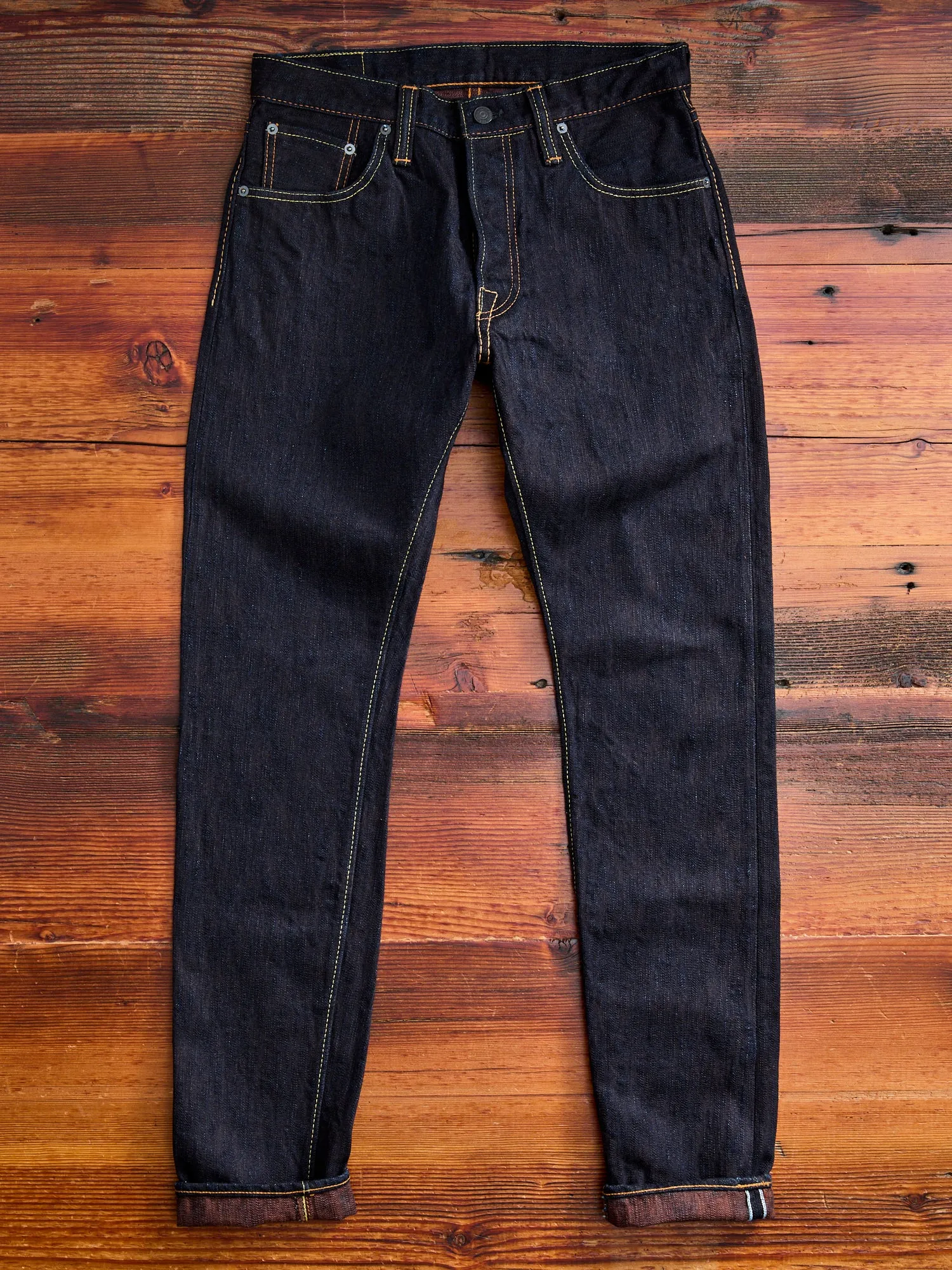PER-EX-019-ID "Persimmon Extra Slub" 15oz Rinsed Selvedge Denim - Relaxed Tapered Fit