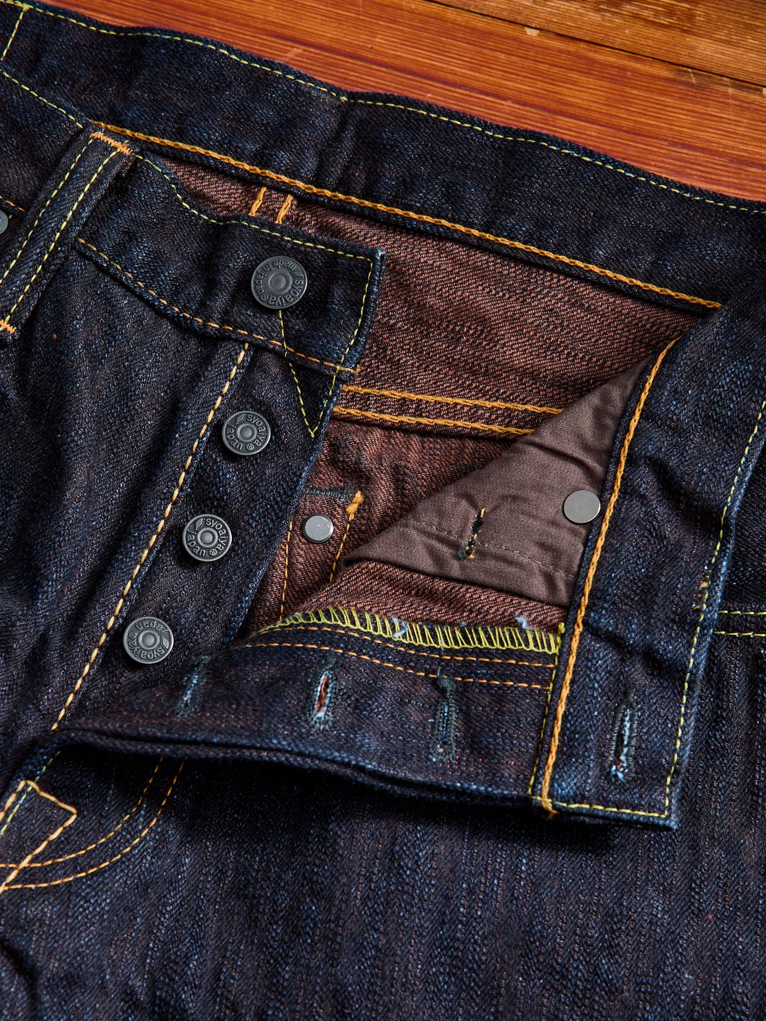 PER-EX-019-ID "Persimmon Extra Slub" 15oz Rinsed Selvedge Denim - Relaxed Tapered Fit