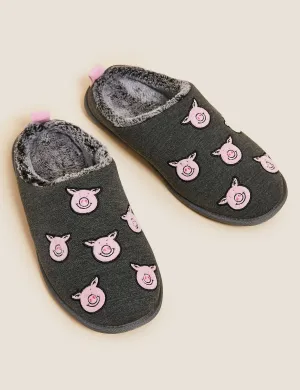 Percy Pig™ Mule Slippers with Freshfeet™