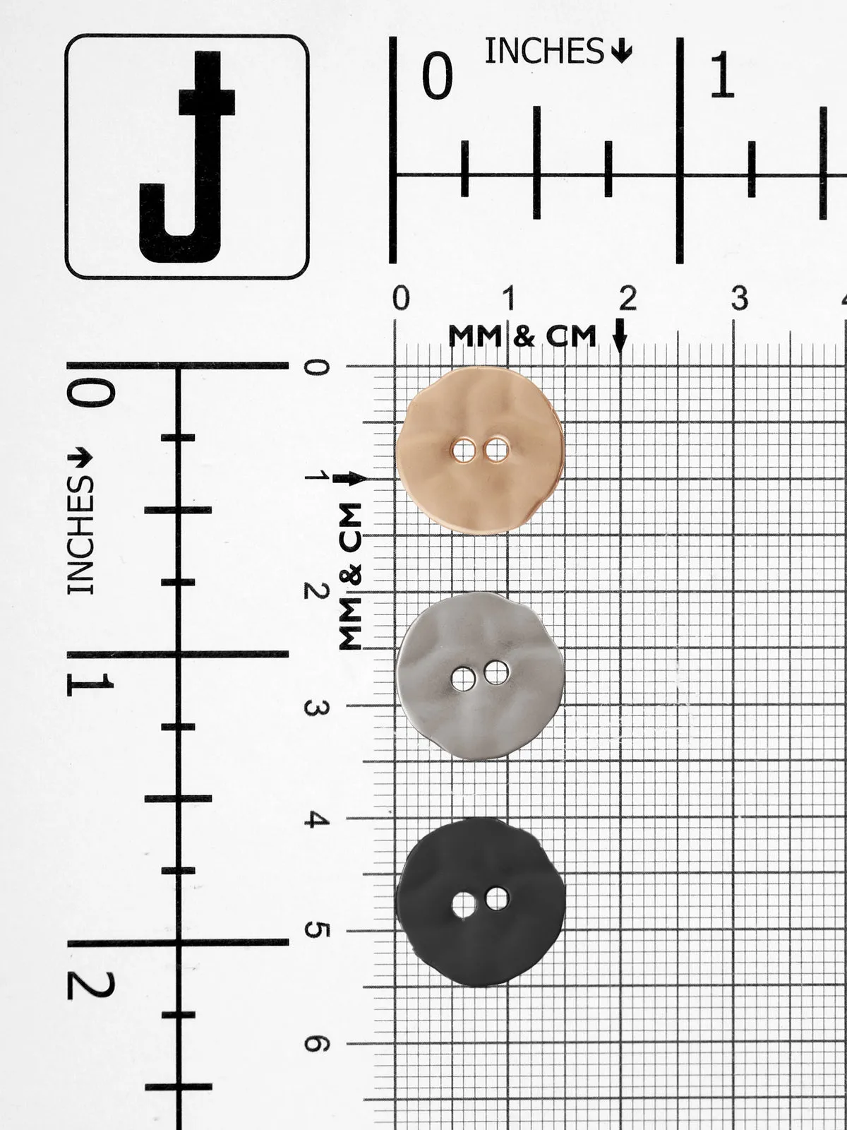 Round Shape with Uneven Edges Matte Metal Buttons