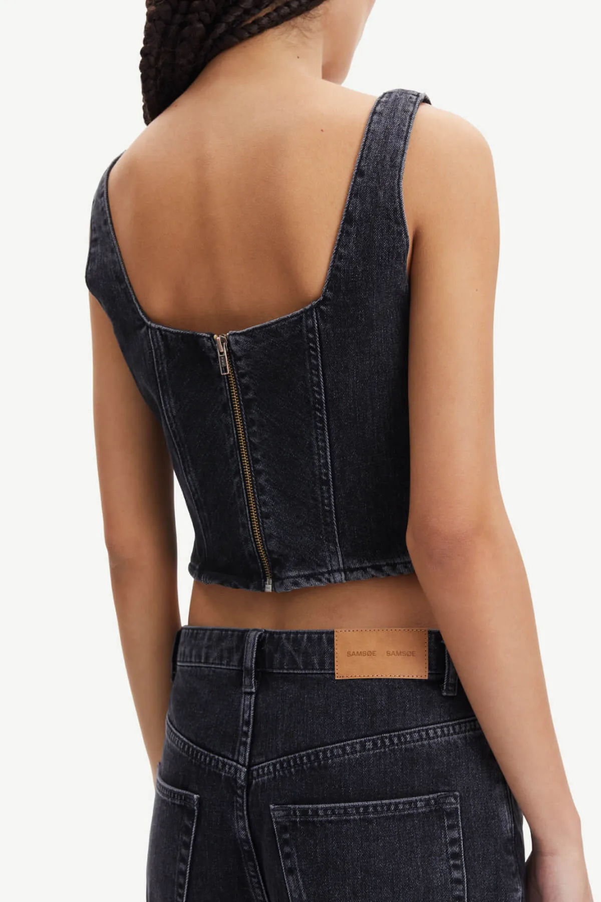 Samsøe Samsøe Casja Denim Top - Black Blizzard