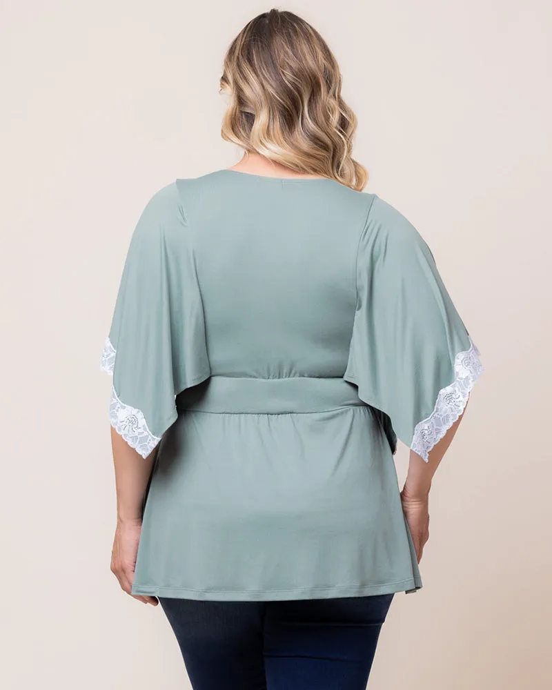 Sarah Lace Trim V-Neck Top - Sale!