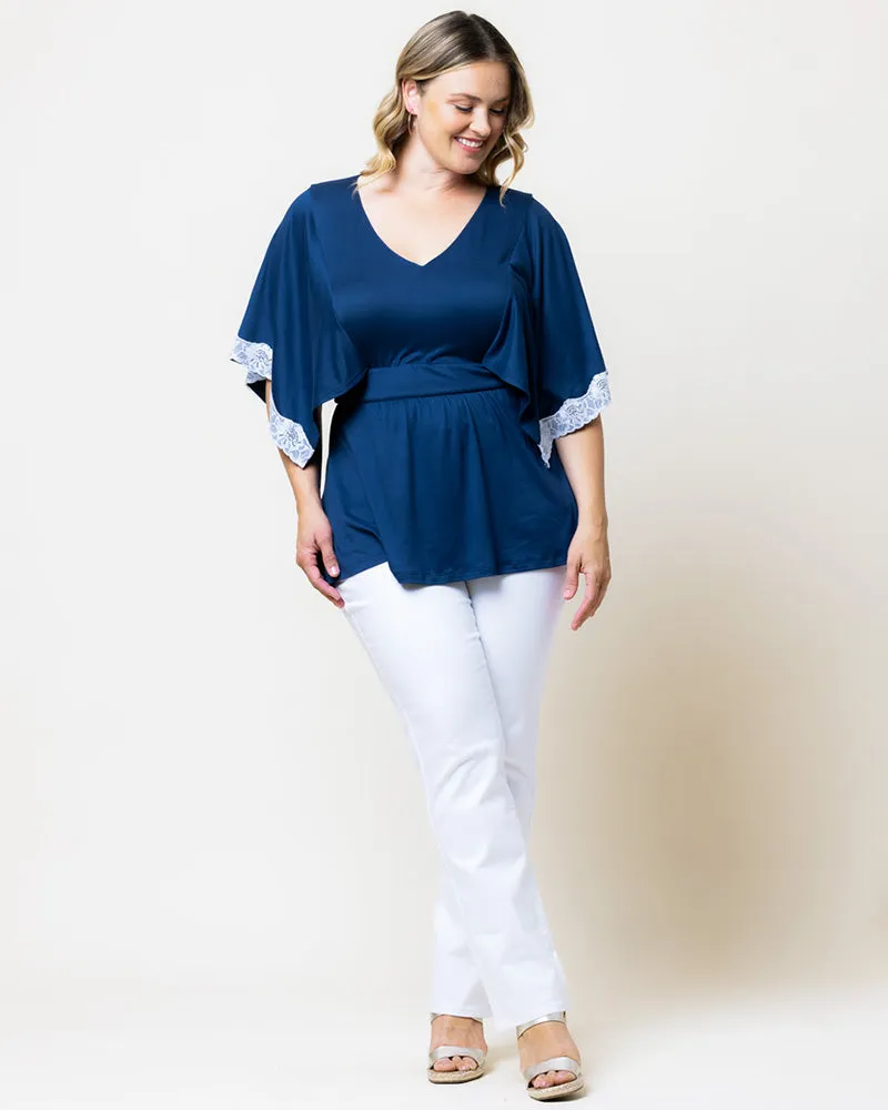 Sarah Lace Trim V-Neck Top - Sale!