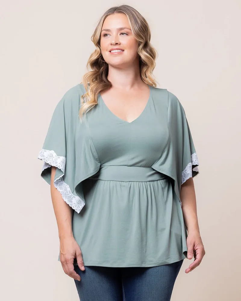 Sarah Lace Trim V-Neck Top - Sale!