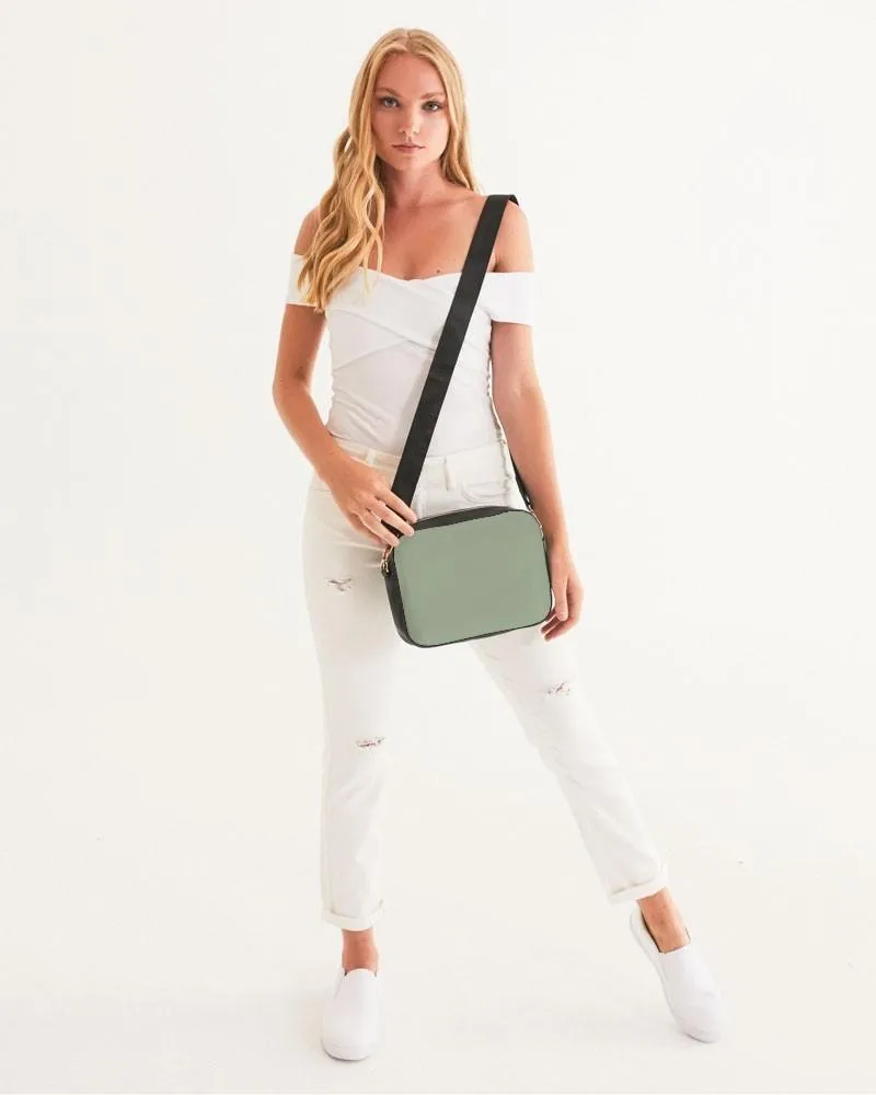 Shaded Pale Pastel Warm Green Gray Crossbody Bag | C15M0Y30K30
