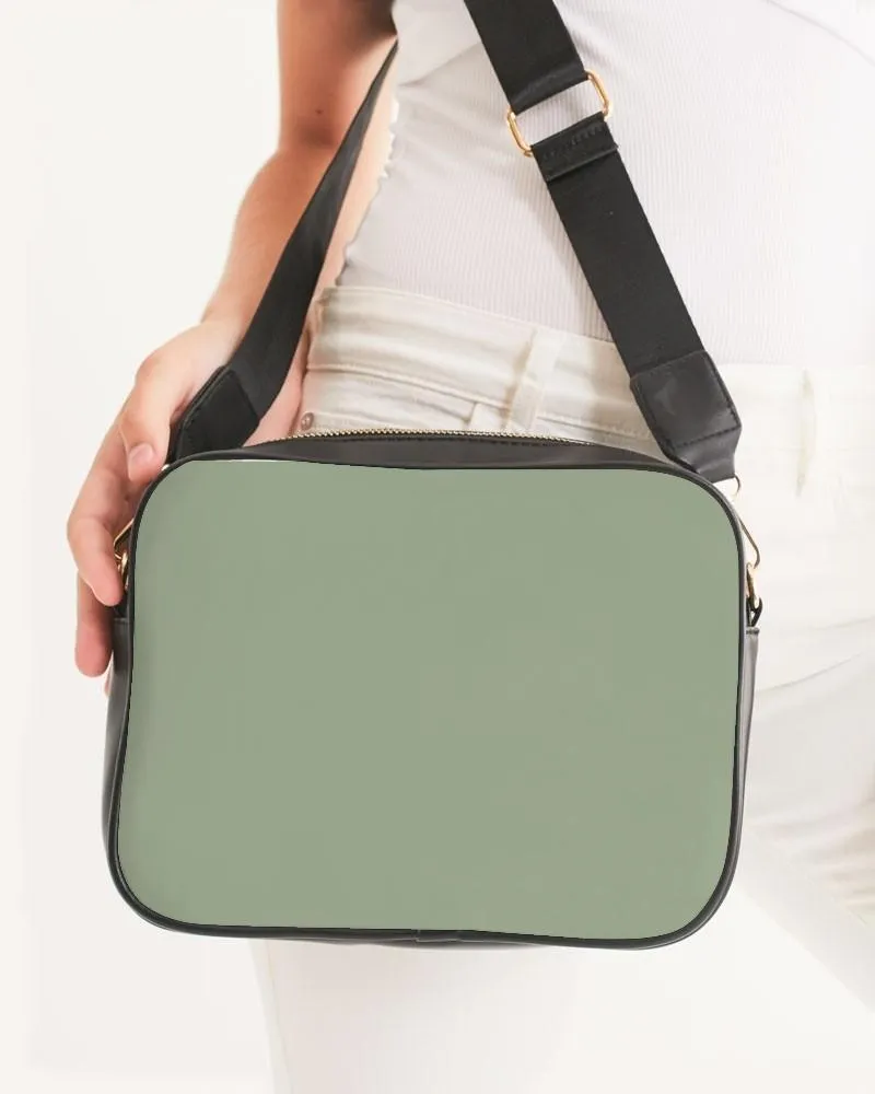 Shaded Pale Pastel Warm Green Gray Crossbody Bag | C15M0Y30K30