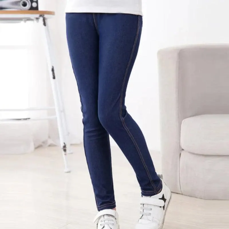 Spring Autumn Girl Pants Imitation Jeans For Girls