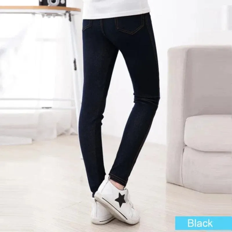 Spring Autumn Girl Pants Imitation Jeans For Girls