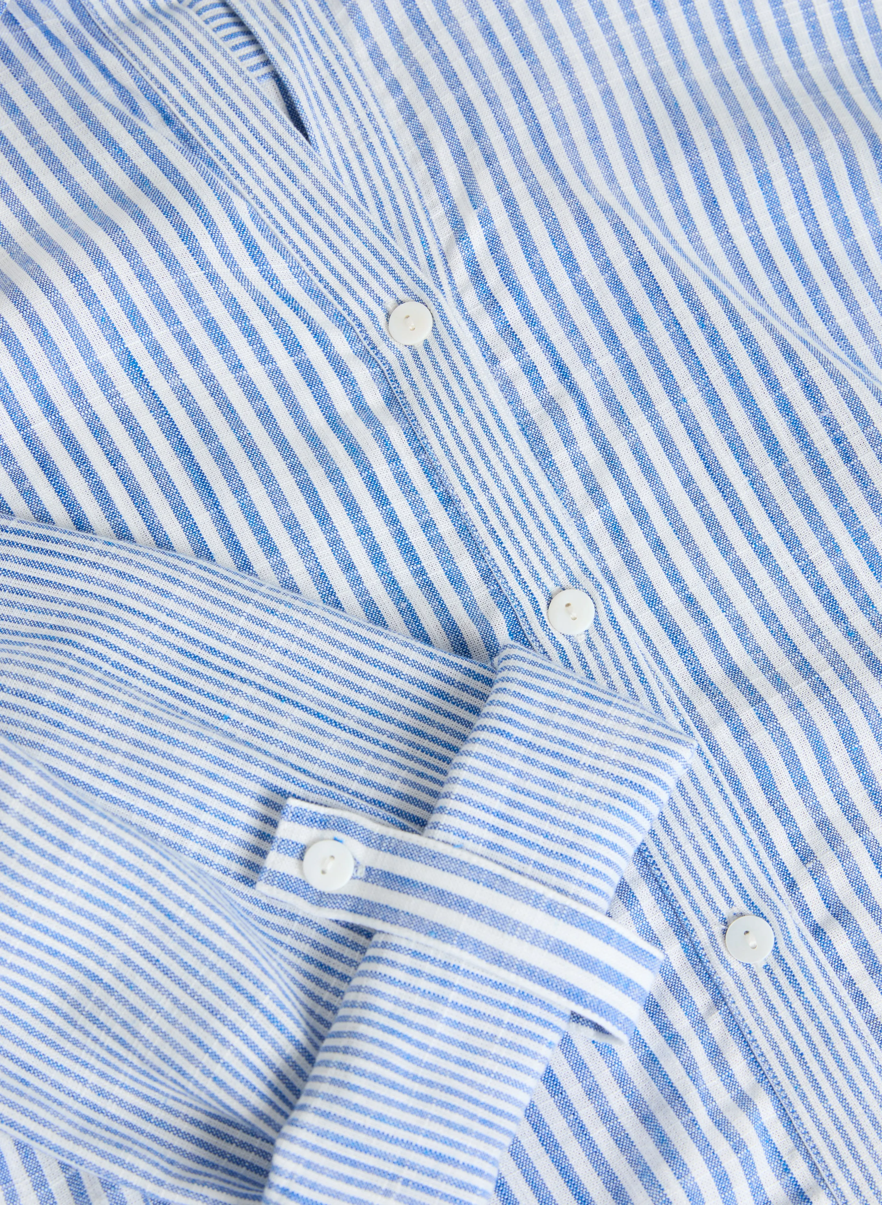 Striped Linen-Blend Blouse
