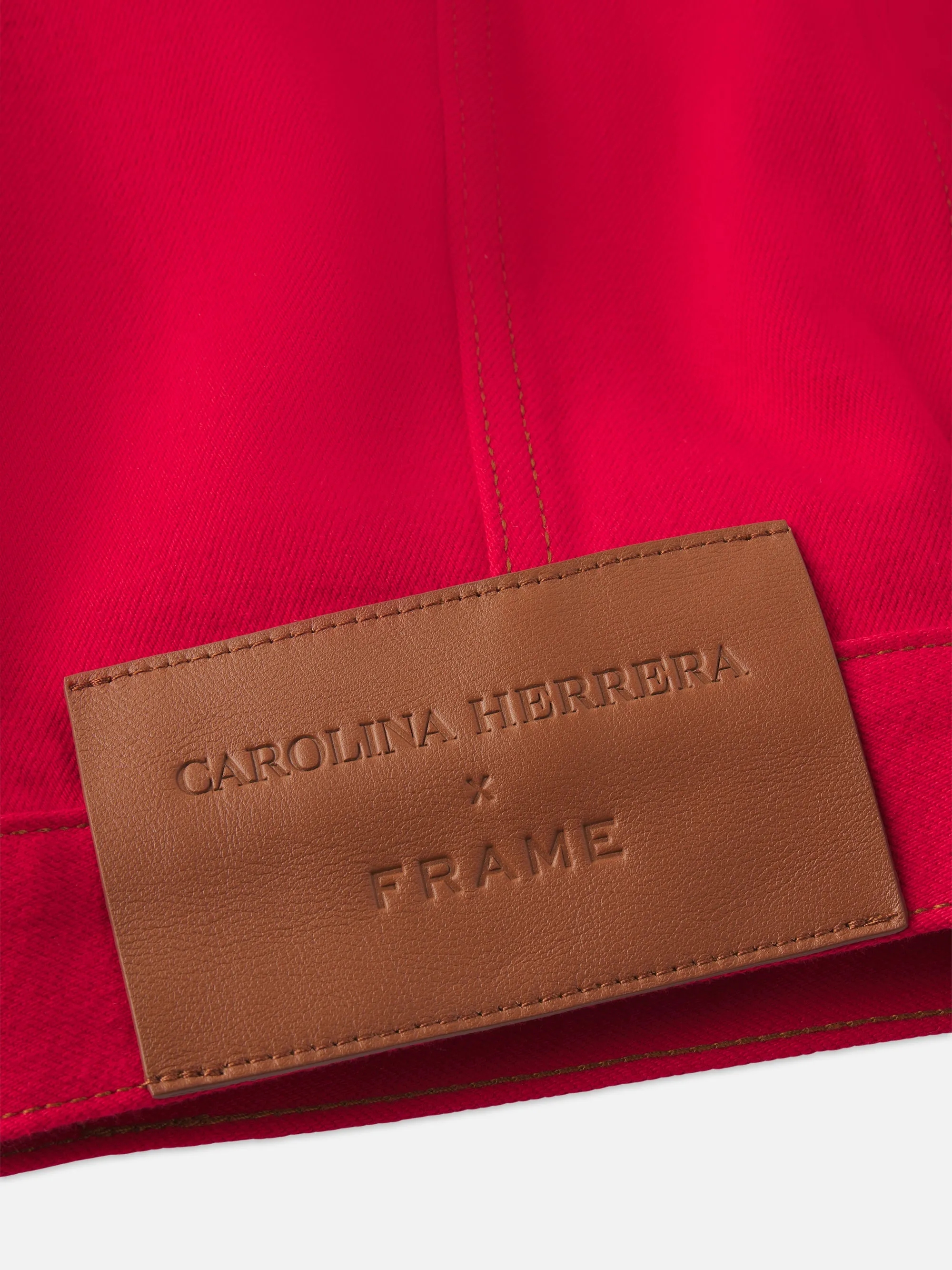 The Tailored Denim Jacket -- Herrera Red