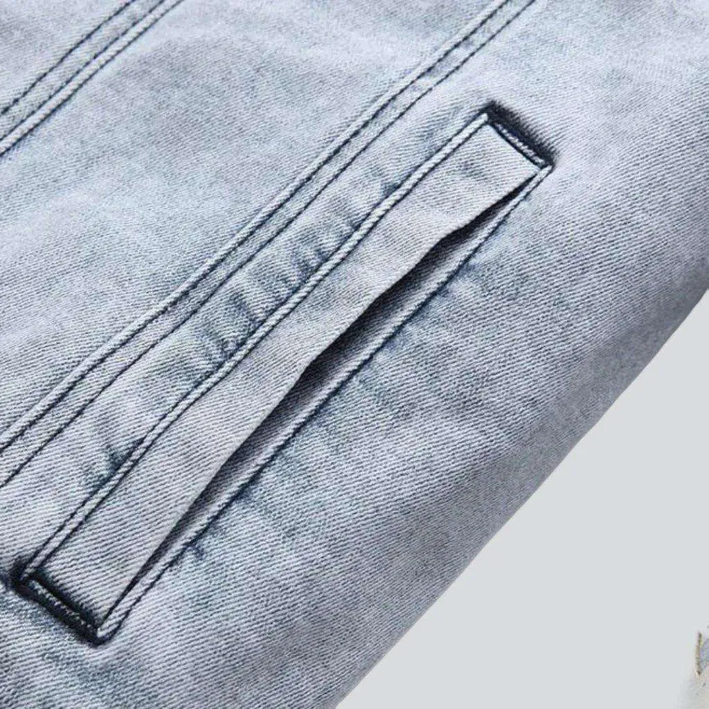 White stars light denim jacket